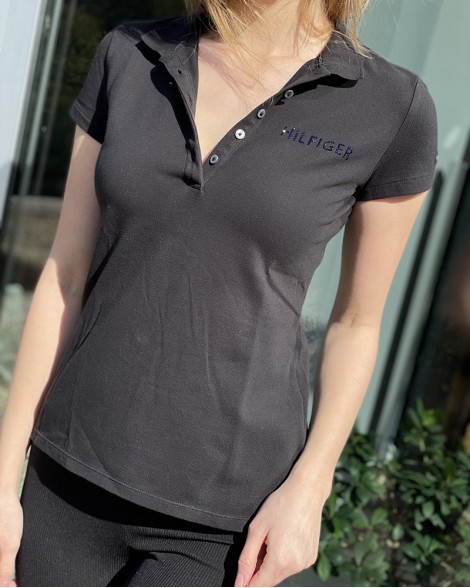 Polo triko dámské Tommy Hilfiger černé